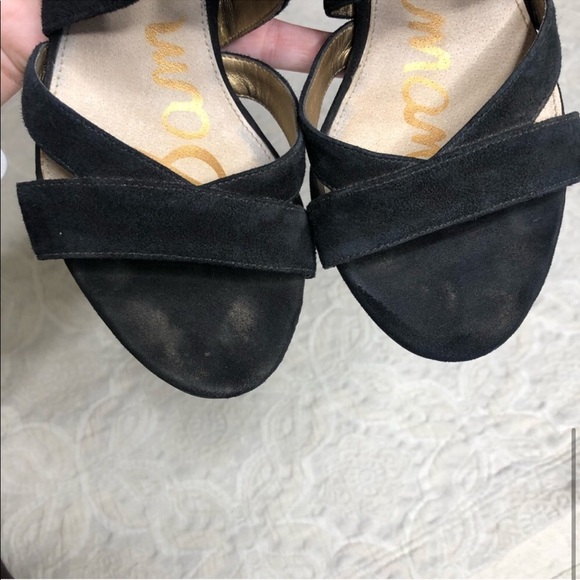 Sam Edelman Yardley Suede Lace Up Heels wedge shoe - Picture 7 of 8